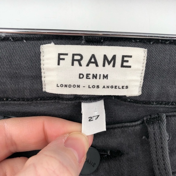 FRAME Jeans Le Skinny De Jeanne Grey Stretch Denim Gray Super Soft 27 Grays Inn - Picture 4 of 11